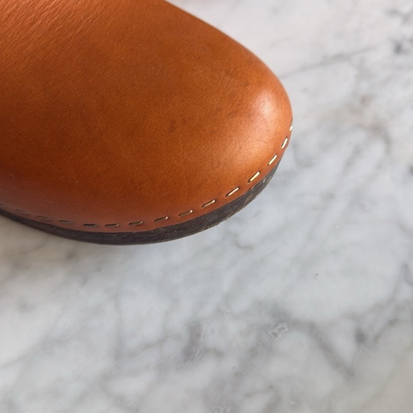 Celine Les Bois Tan Leather & Wood Clogs size 38 - Picture 3 of 9